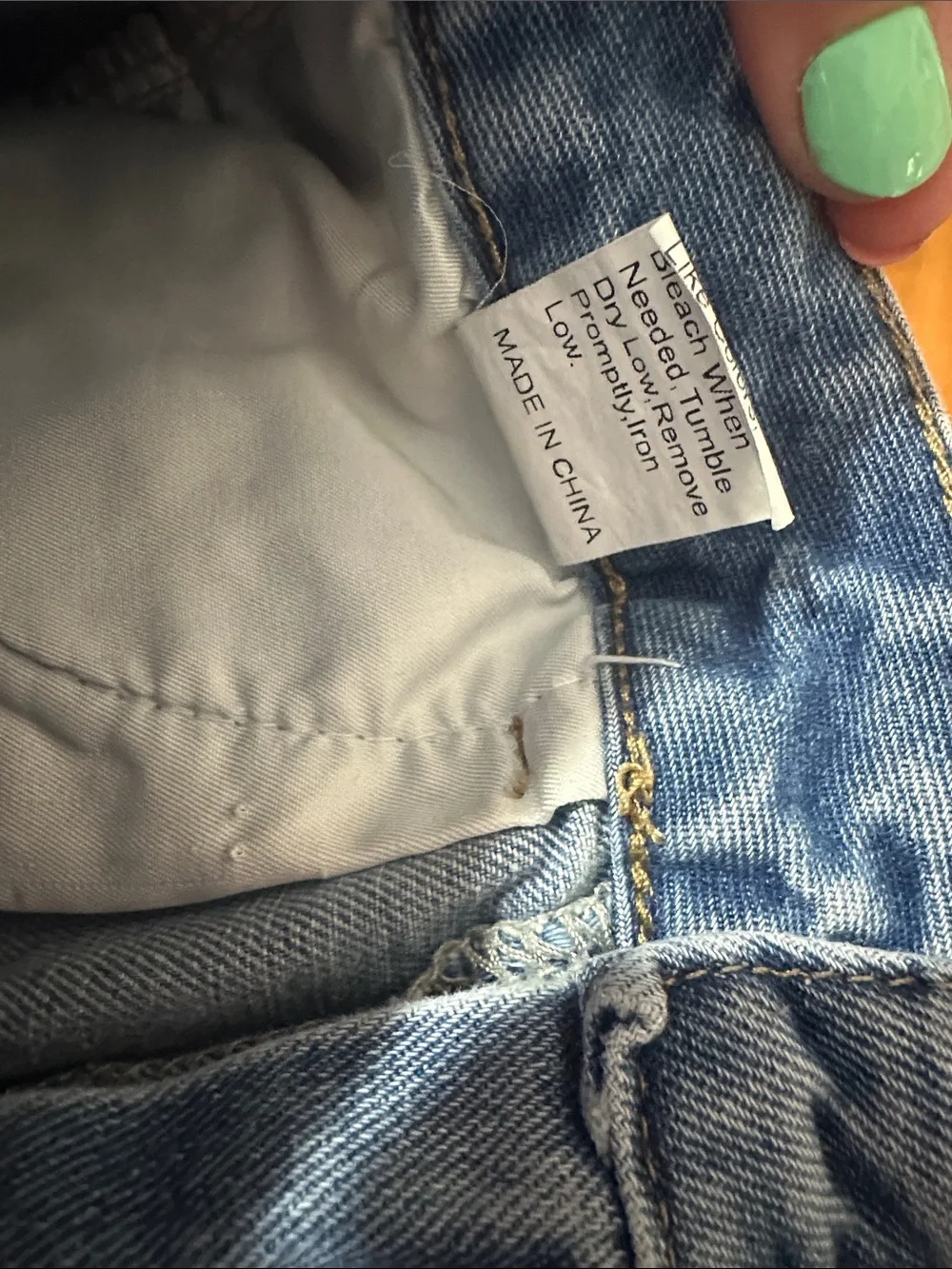 SHEIN Light Blue Distressed Denim Shorts